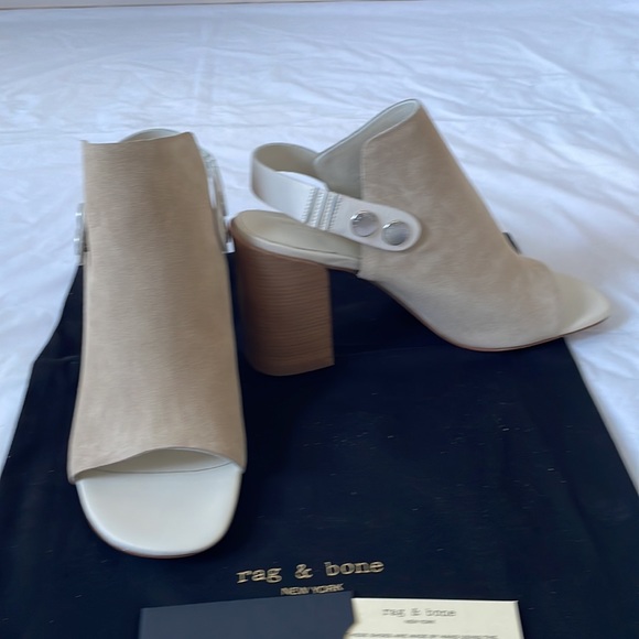 Rag&Bone LEIGH STUCCO SUEDE Heels Size-EU 40/USA 10 New in original box NWT - Picture 3 of 9